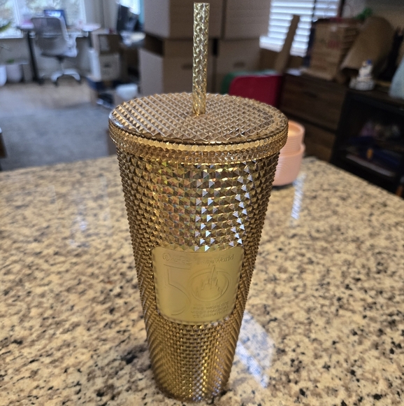 Starbucks Other - CLEARANCE Starbucks Gold Studded tumbler; Walt Disney World's 50th anniversary